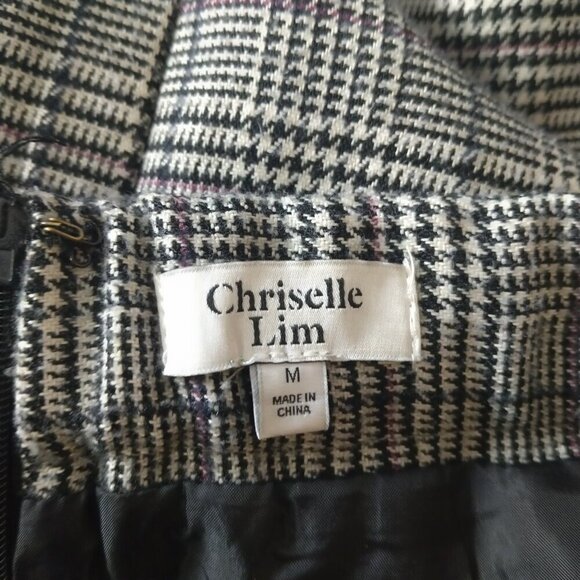 Chriselle Lim Women's Medium Houndstooth Asymmetrical Hem Skirt READ - Picture 8 of 8